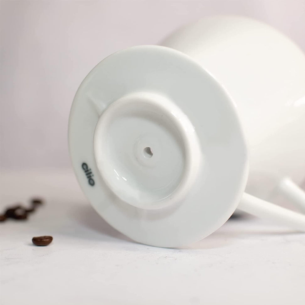 Cilio - #6/Large White Porcelain Coffee Filter/Holder Pour-Over - C105179
