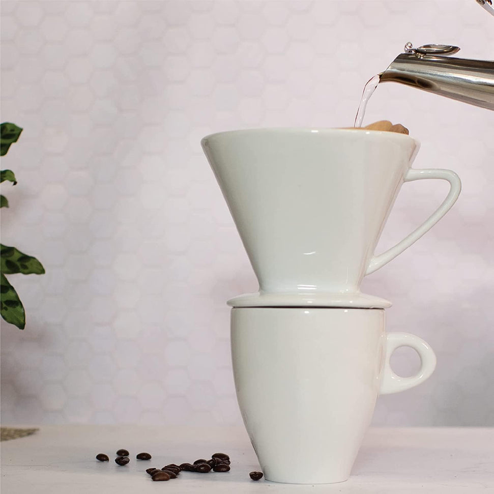 Cilio - #6/Large White Porcelain Coffee Filter/Holder Pour-Over - C105179