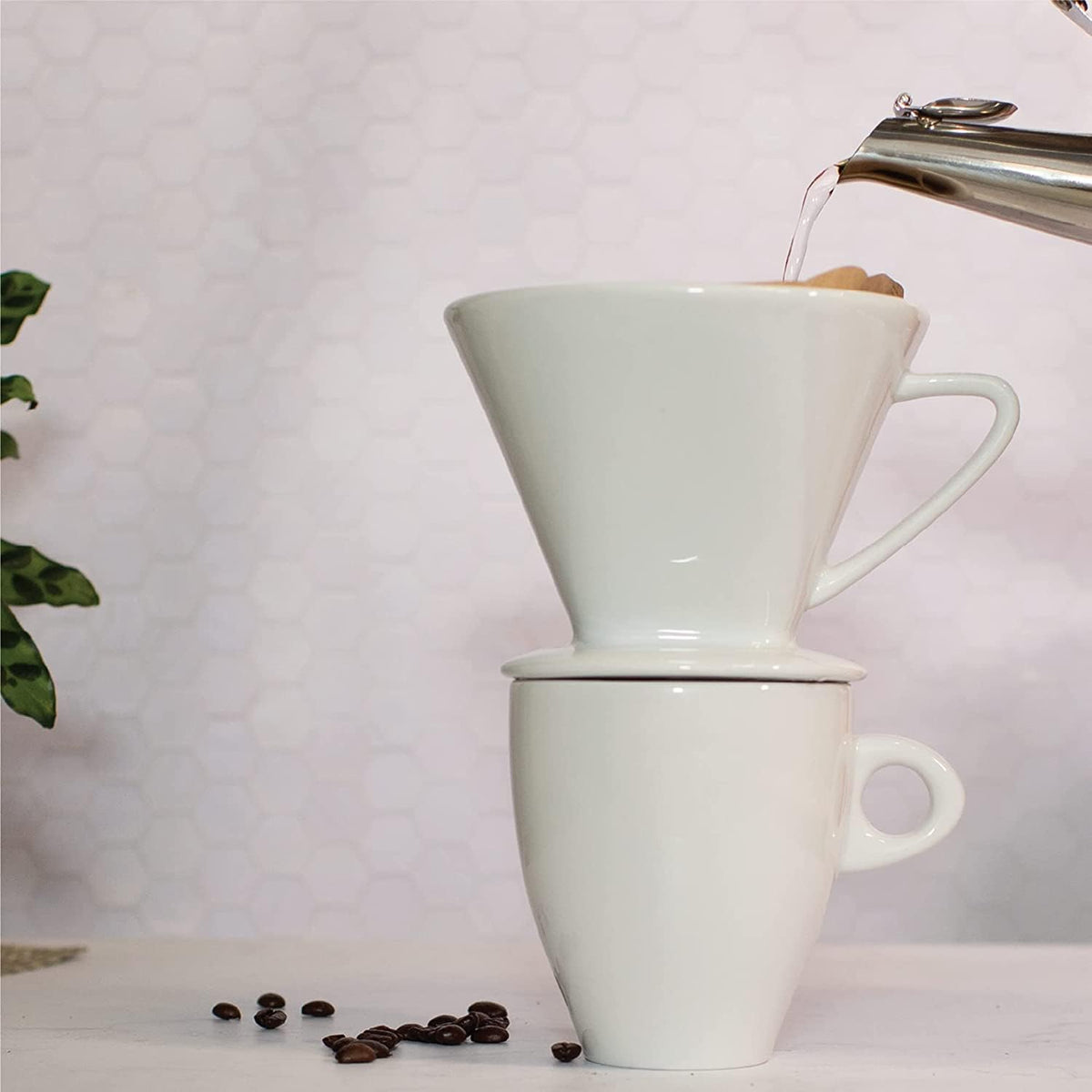 Cilio - #6/Large White Porcelain Coffee Filter/Holder Pour-Over - C105179
