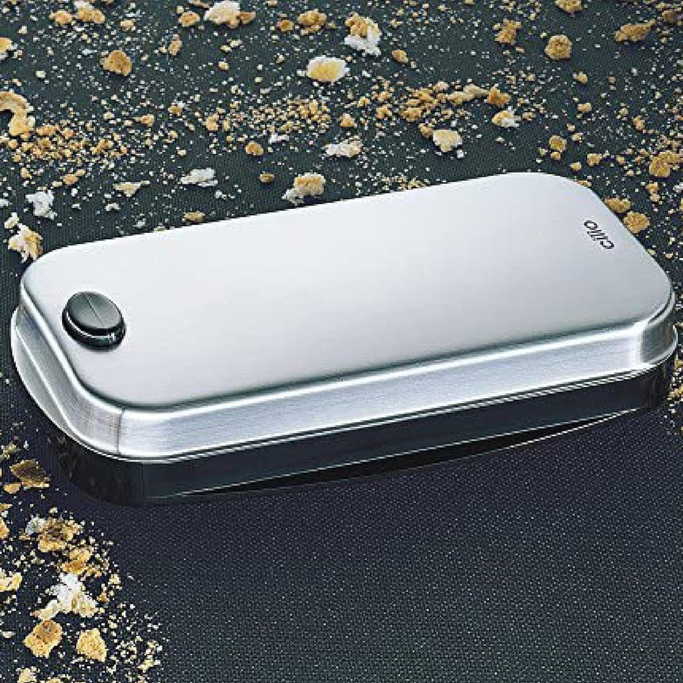 Cilio - 6.75" Silver and Black Stainless Steel Table Crumb Remover - C305005