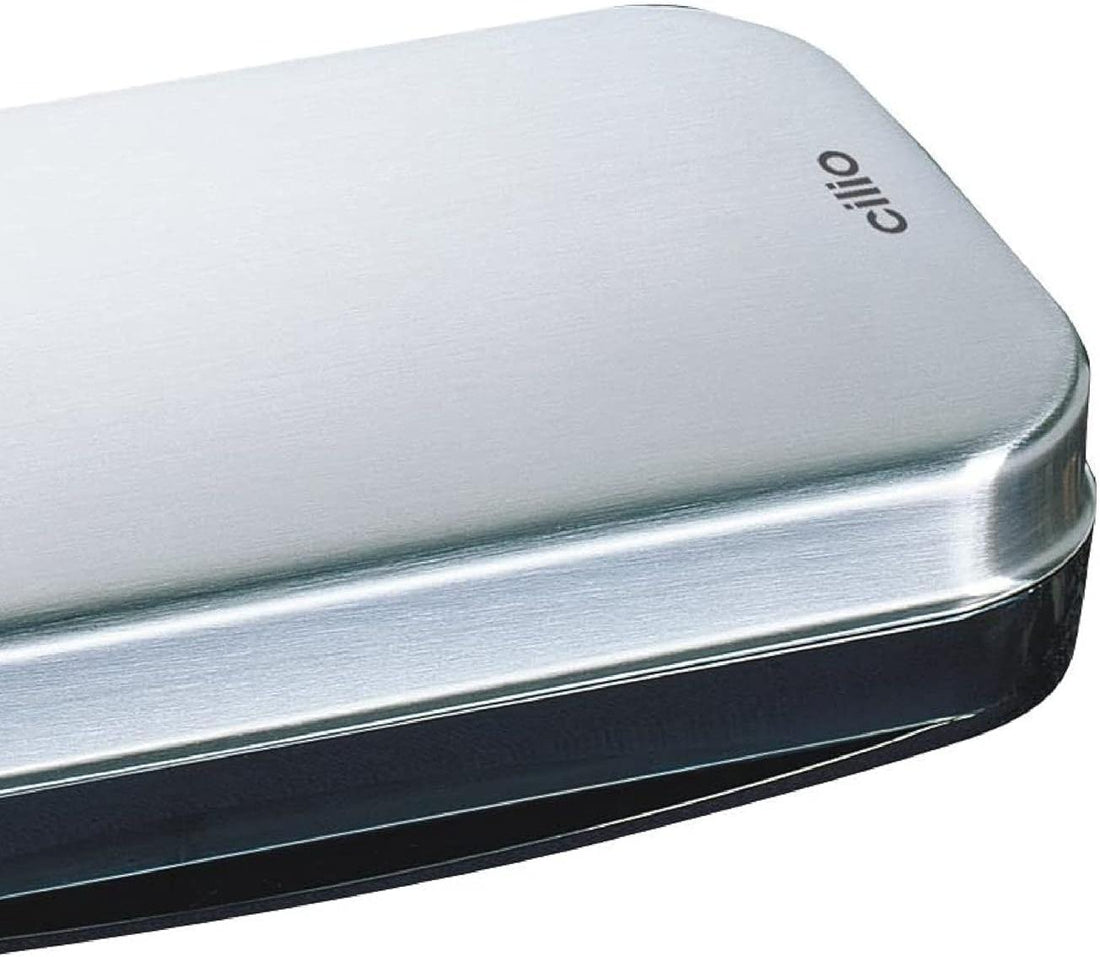 Cilio - 6.75" Silver and Black Stainless Steel Table Crumb Remover - C305005