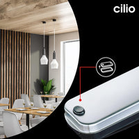 Cilio - 6.75" Silver and Black Stainless Steel Table Crumb Remover - C305005