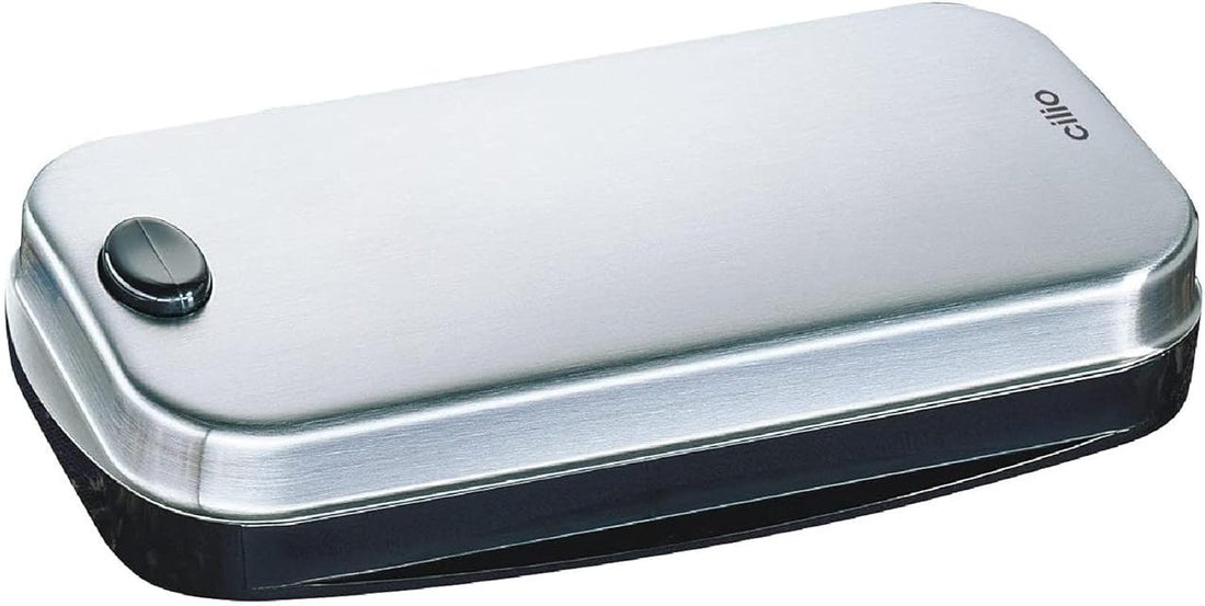 Cilio - 6.75" Silver and Black Stainless Steel Table Crumb Remover - C305005