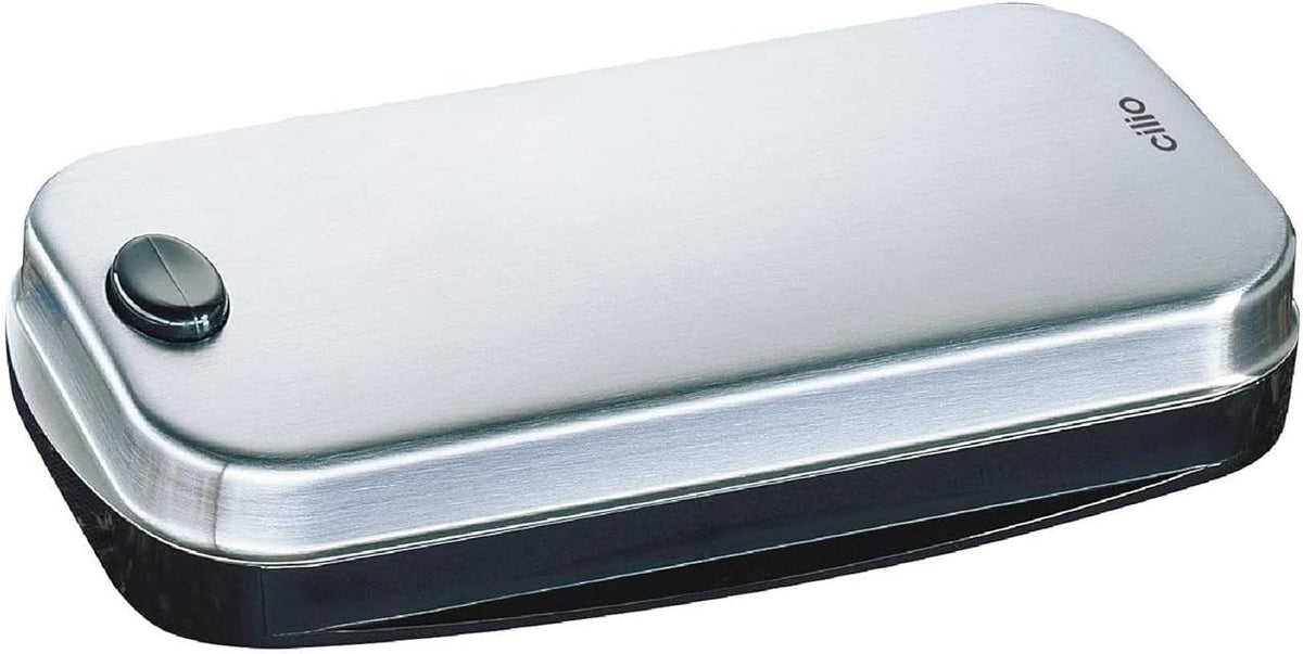 Cilio - 6.75" Silver and Black Stainless Steel Table Crumb Remover - C305005