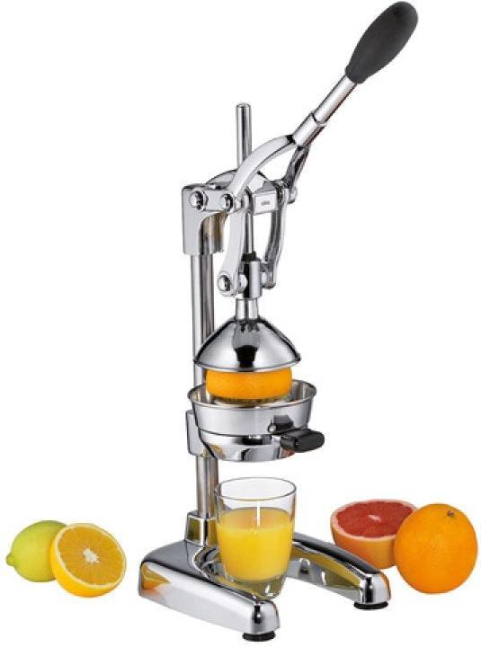 Cilio - Amalfi 7" x 8" Cast Aluminum Silver Polished Lever Pull Citrus Press - C309164