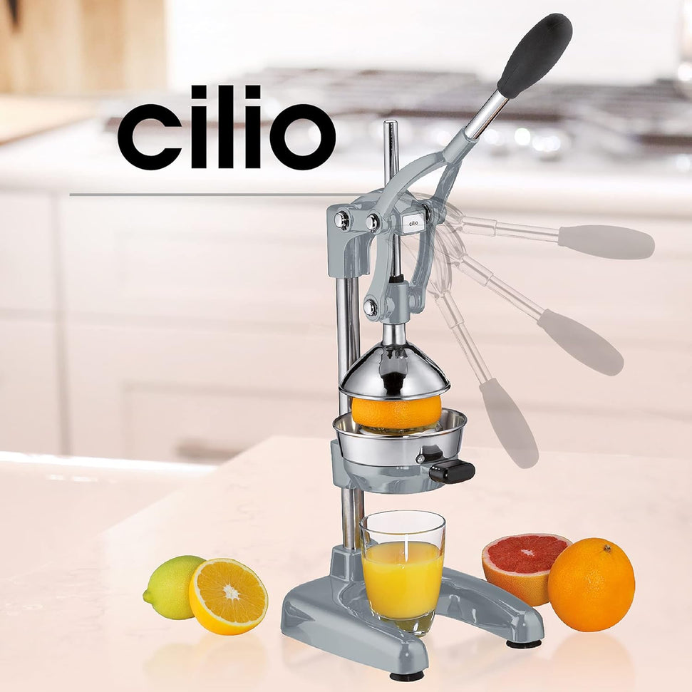 Cilio - Amalfi 7" x 8" Silver Matte Citrus Press Juicer - C309133
