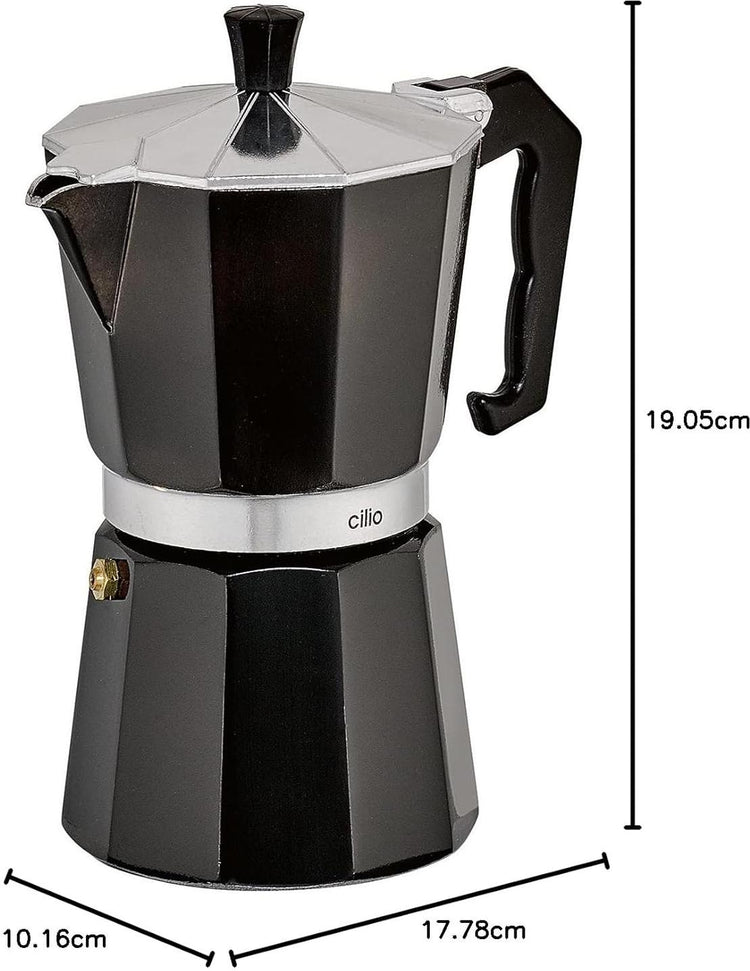 Cilio - Classic 6 Cups Black Espresso Moka Pot - C321326