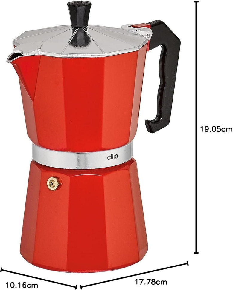 Cilio - Classic 6 Cups Red Espresso Moka Pot - C321319