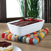 Cilio - Colore 8" Multicolor Square Virgin Wool Trivet - C469929