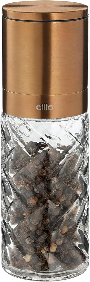 Cilio - Cristallo 6.7" Copper Glass and Stainless Steel Salt or Pepper Mill - C613568