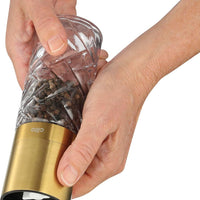 Cilio - Cristallo 6.7" Gold Glass and Stainless Steel Salt or Pepper Mill - C613551