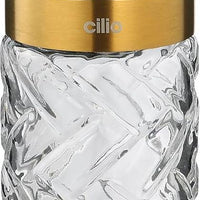 Cilio - Cristallo 6.7" Gold Glass and Stainless Steel Salt or Pepper Mill - C613551