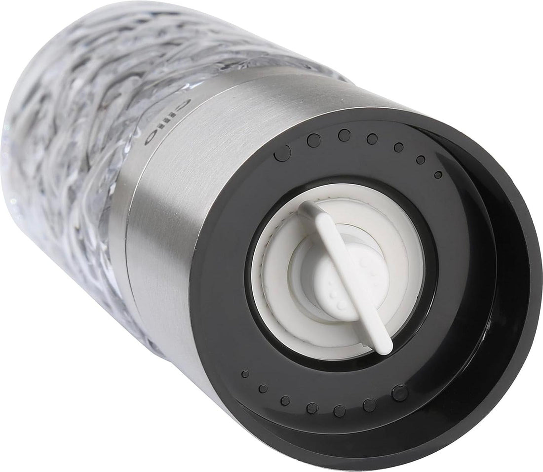 Cilio - Cristallo 6.7" Silver Glass and Stainless Steel Salt or Pepper Mill - C613544