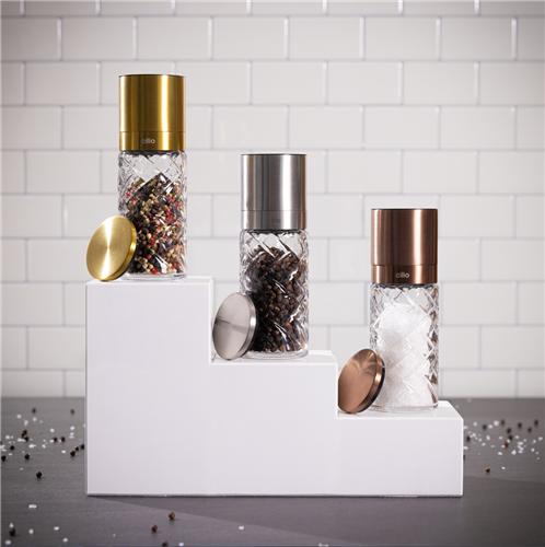 Cilio - Cristallo 6.7" Silver Glass and Stainless Steel Salt or Pepper Mill - C613544