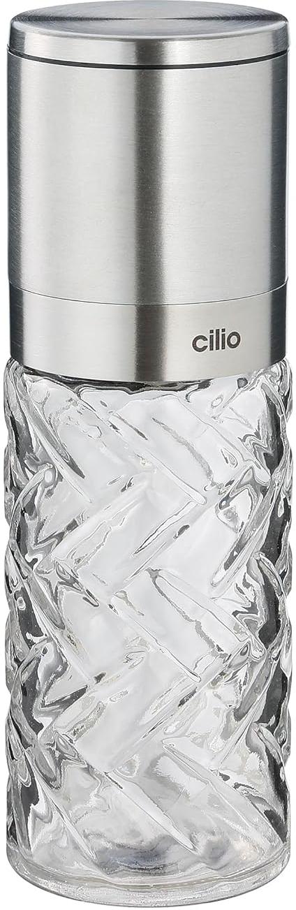 Cilio - Cristallo 6.7" Silver Glass and Stainless Steel Salt or Pepper Mill - C613544