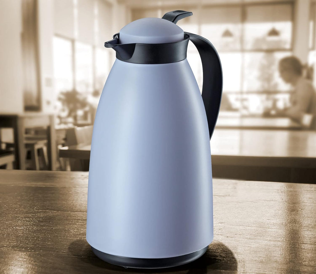 Cilio - Imola 34 Ounce Blue/Gray Insulated Beverage Server with Glass Liner - C544374