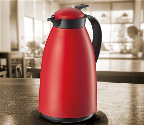 Cilio - Imola 34 Ounce Matte Red Insulated Beverage Server with Glass Liner - C544343