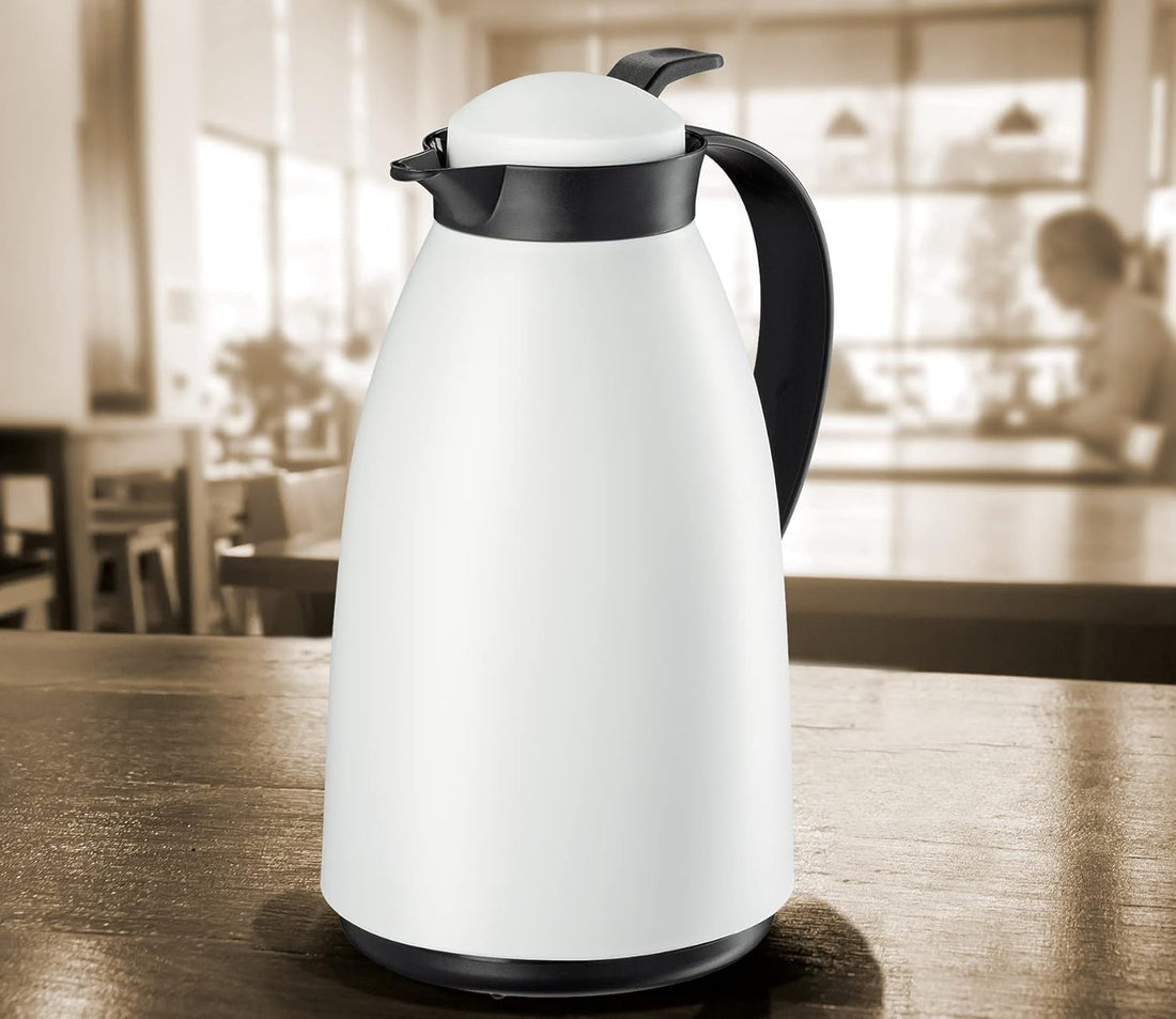 Cilio - Imola 34 Ounce White Insulated Beverage Server with Glass Liner - C544336