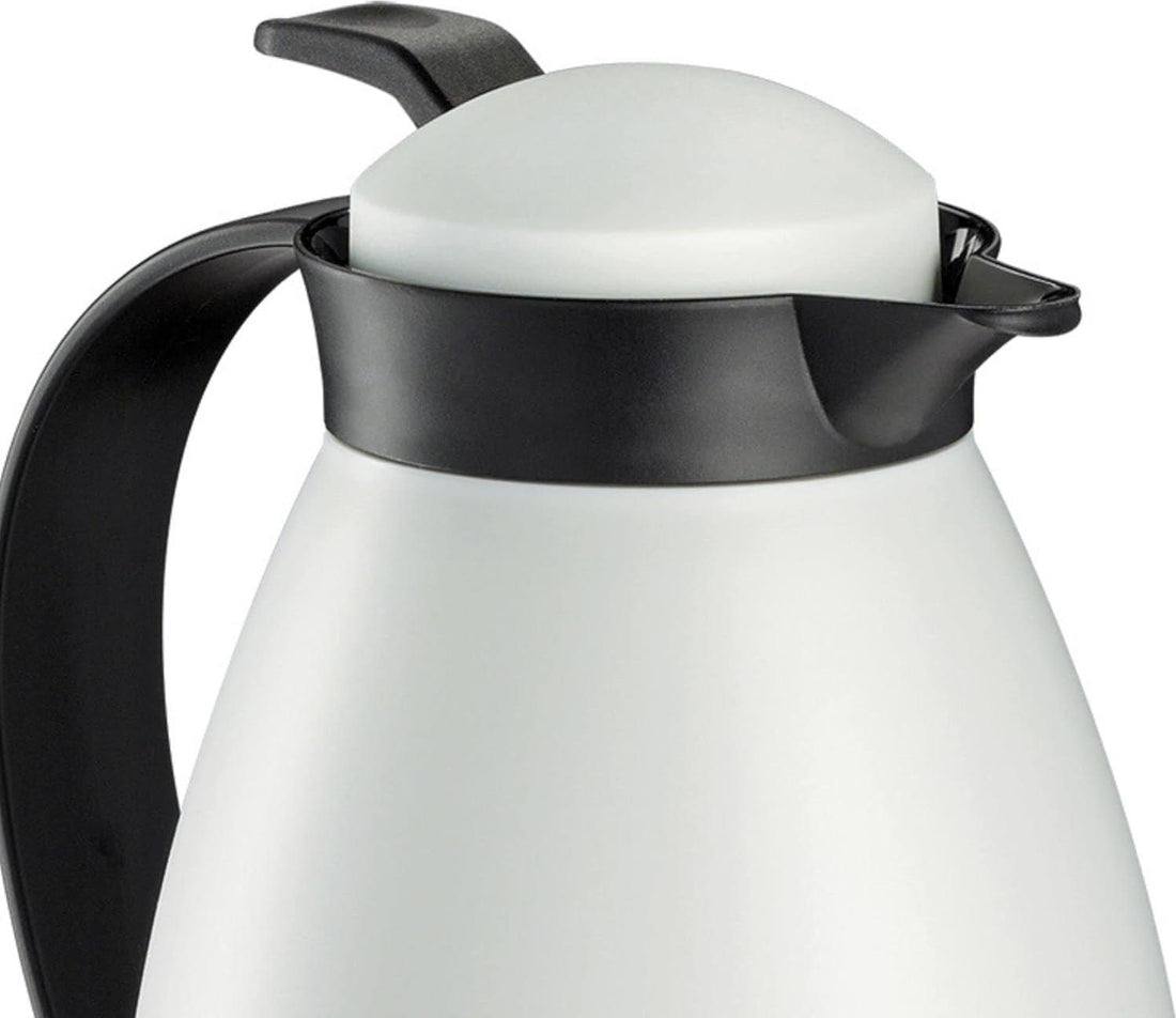 Cilio - Imola 34 Ounce White Insulated Beverage Server with Glass Liner - C544336