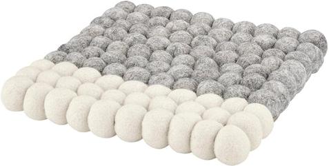 Cilio - Lana Due 8.25" Square Gray/White Wool Trivet - C470437