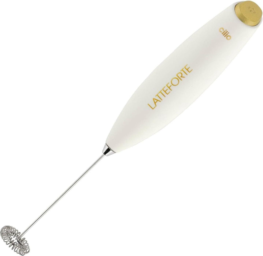 Cilio - Latteforte 9.9" White Matte Milk Frother, with Stainless Steel Stand - C103182
