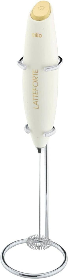 Cilio - Latteforte 9.9" White Matte Milk Frother, with Stainless Steel Stand - C103182