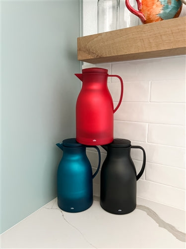 Cilio - Monza 34 Ounce Turquoise Insulated Tempered Glass Core Beverage Server-Hot/Cold Carafe-Coffee Pitcher - C544572