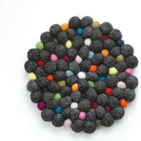 Cilio - Nero 8" Charcoal Round Virgin Wool Trivet - C469974