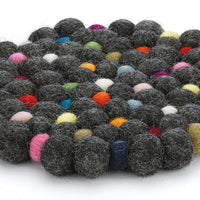Cilio - Nero 8" Charcoal Round Virgin Wool Trivet - C469974