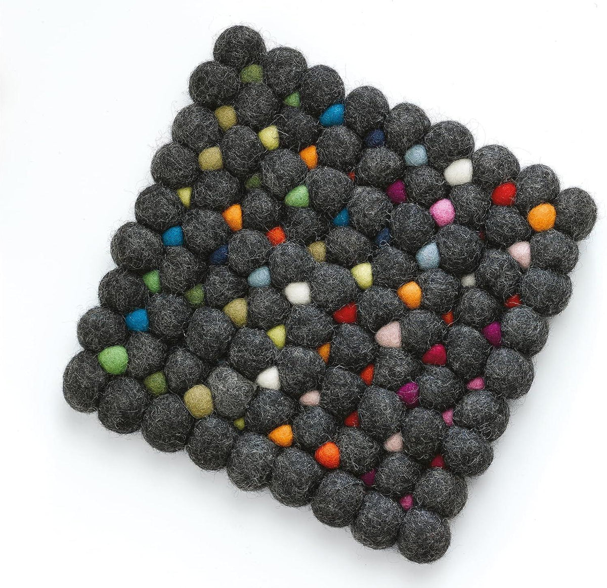 Cilio - Nero 8" Charcoal Square Virgin Wool Trivet - C469967