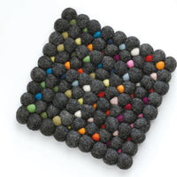 Cilio - Nero 8" Charcoal Square Virgin Wool Trivet - C469967