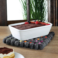 Cilio - Nero 8" Charcoal Square Virgin Wool Trivet - C469967