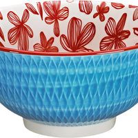 Cilio - Rhombuses 6" 17 fl. oz Blue Porcelain Bowl - C107784