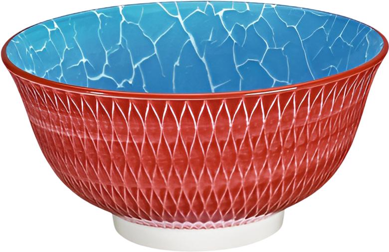 Cilio - Rhombuses 6" 17 fl. oz Red Porcelain Bowl - C107791