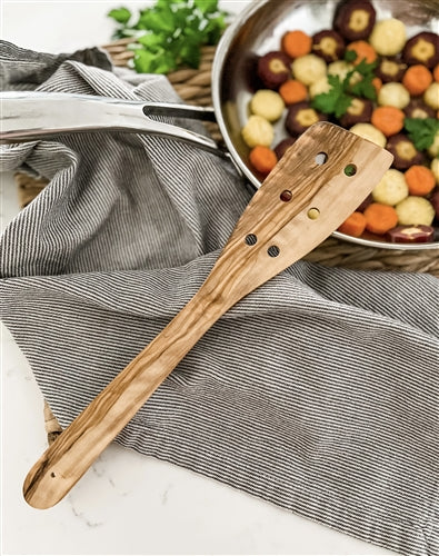 Cilio - Toscana 11.8" Olivewood Spatula with Holes - C182064
