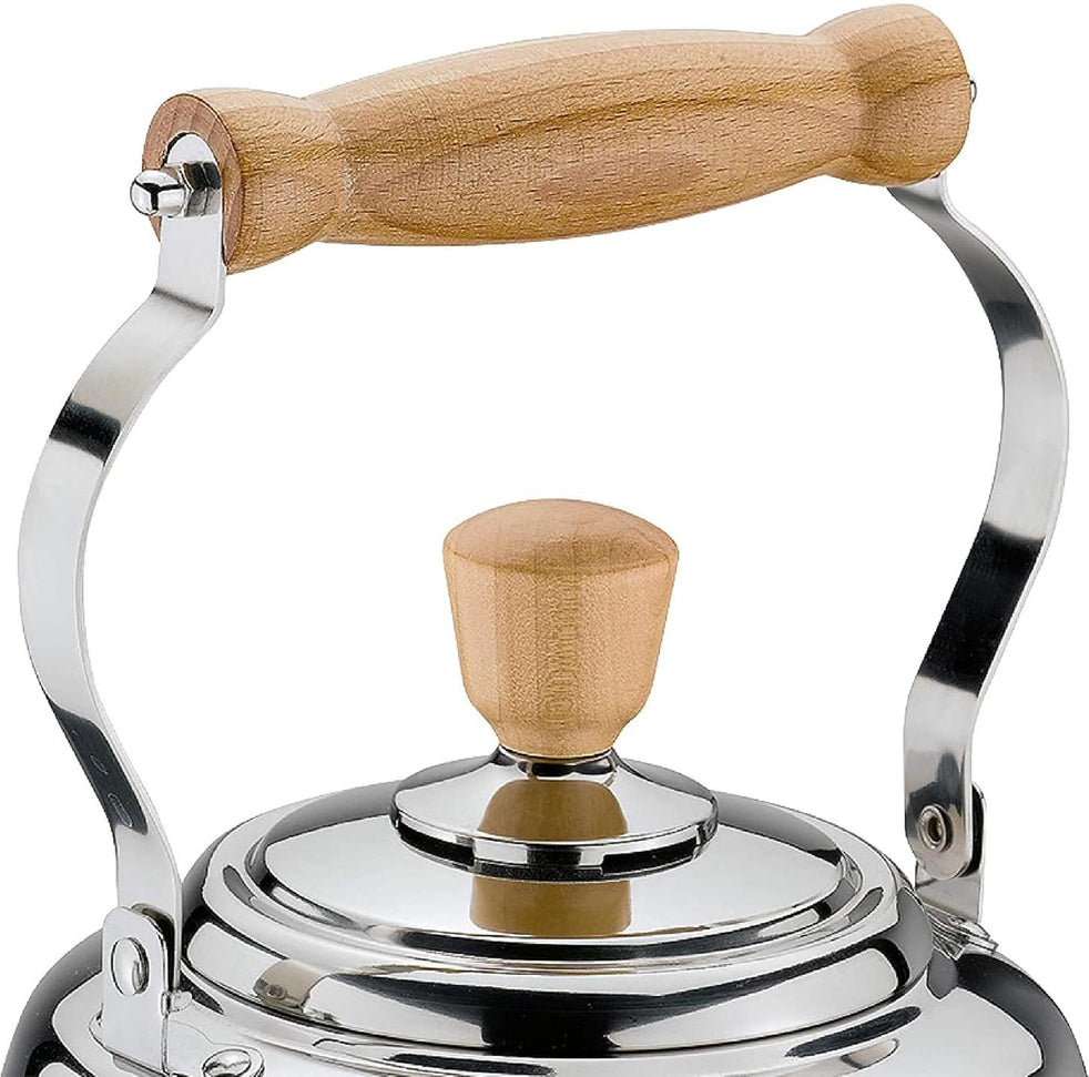 Cilio - Tradition 2.6 Qt Stainless Steel Tea Kettle with Wooden Handles - C430820