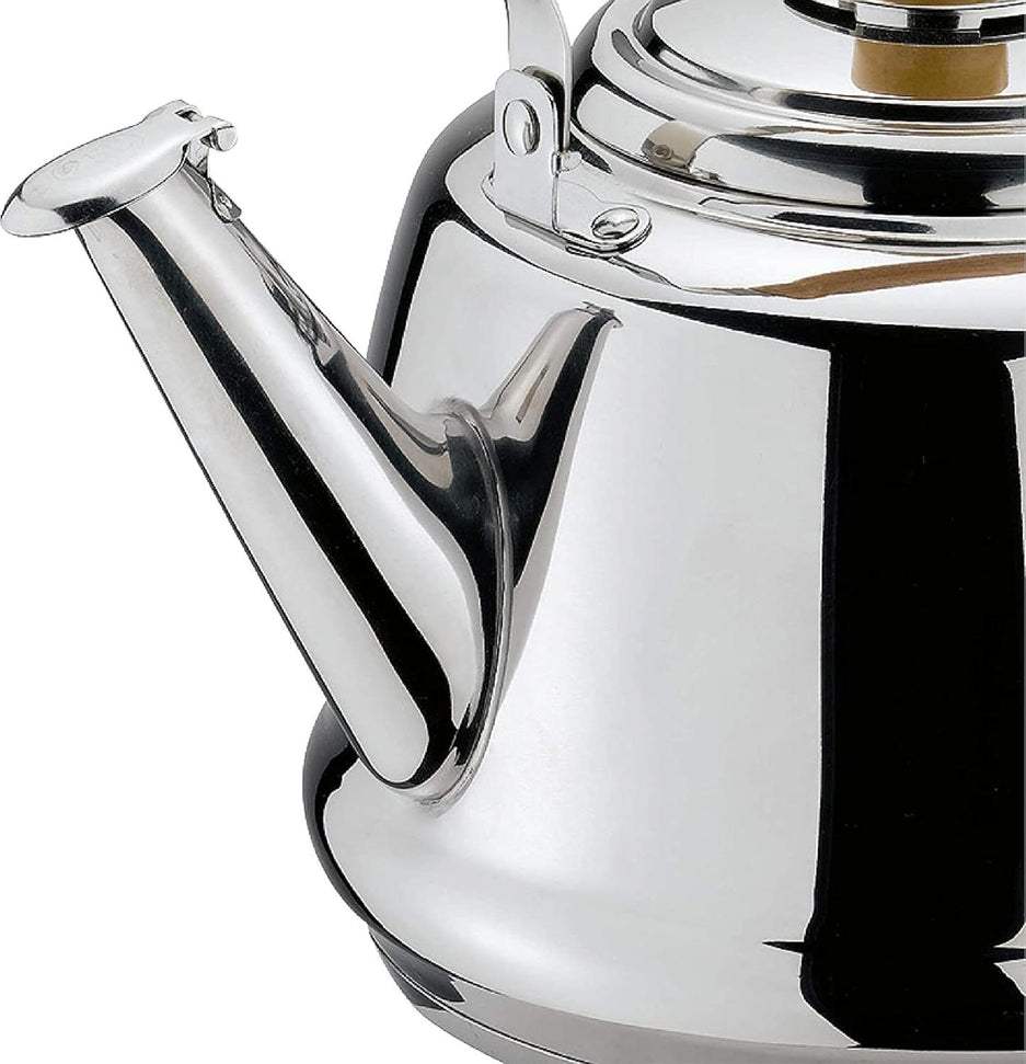Cilio - Tradition 2.6 Qt Stainless Steel Tea Kettle with Wooden Handles - C430820
