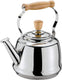 Cilio - Tradition 2.6 Qt Stainless Steel Tea Kettle with Wooden Handles - C430820