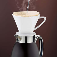 Cilio - Venezia 34 fl. oz. Black Stainless Steel Insulated Beverage Server with Tempered Glass Liner - C543865