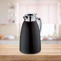 Cilio - Venezia 34 fl. oz. Black Stainless Steel Insulated Beverage Server with Tempered Glass Liner - C543865