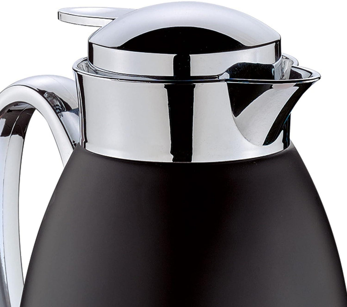 Cilio - Venezia 34 fl. oz. Black Stainless Steel Insulated Beverage Server with Tempered Glass Liner - C543865