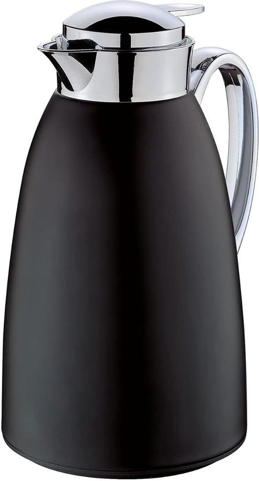 Cilio - Venezia 34 fl. oz. Black Stainless Steel Insulated Beverage Server with Tempered Glass Liner - C543865