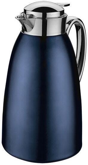 Cilio - Venezia 34 fl. oz. Blue Stainless Steel Insulated Beverage Server with Tempered Glass Liner - C543902