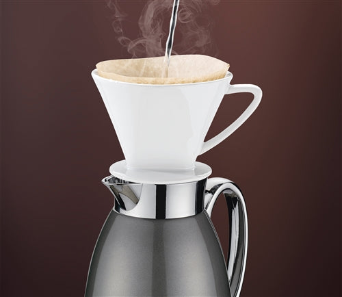 Cilio - Venezia 34 fl. oz. Grey Stainless Steel Insulated Beverage Server with Tempered Glass Liner - C543919