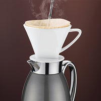 Cilio - Venezia 34 fl. oz. Grey Stainless Steel Insulated Beverage Server with Tempered Glass Liner - C543919