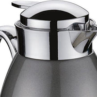 Cilio - Venezia 34 fl. oz. Grey Stainless Steel Insulated Beverage Server with Tempered Glass Liner - C543919