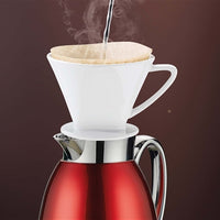 Cilio - Venezia 34 fl. oz. Red Stainless Steel Insulated Beverage Server with Tempered Glass Liner - C543940