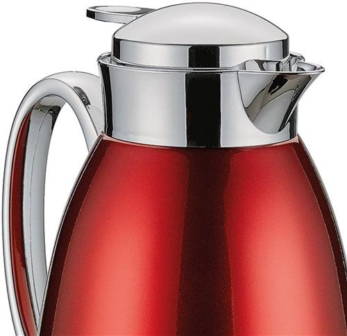 Cilio - Venezia 34 fl. oz. Red Stainless Steel Insulated Beverage Server with Tempered Glass Liner - C543940