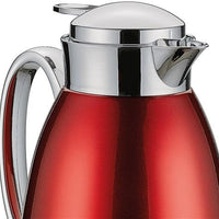 Cilio - Venezia 34 fl. oz. Red Stainless Steel Insulated Beverage Server with Tempered Glass Liner - C543940
