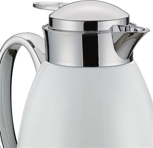Cilio - Venezia 34 fl. oz. White Stainless Steel Insulated Beverage Server with Tempered Glass Liner - C543933